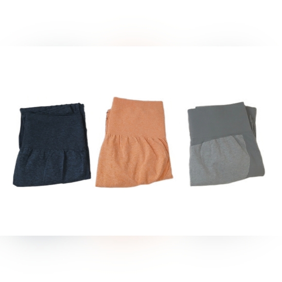 All 3 Seamless Orange,Blue, Grey Leggings - Picture 13 of 16